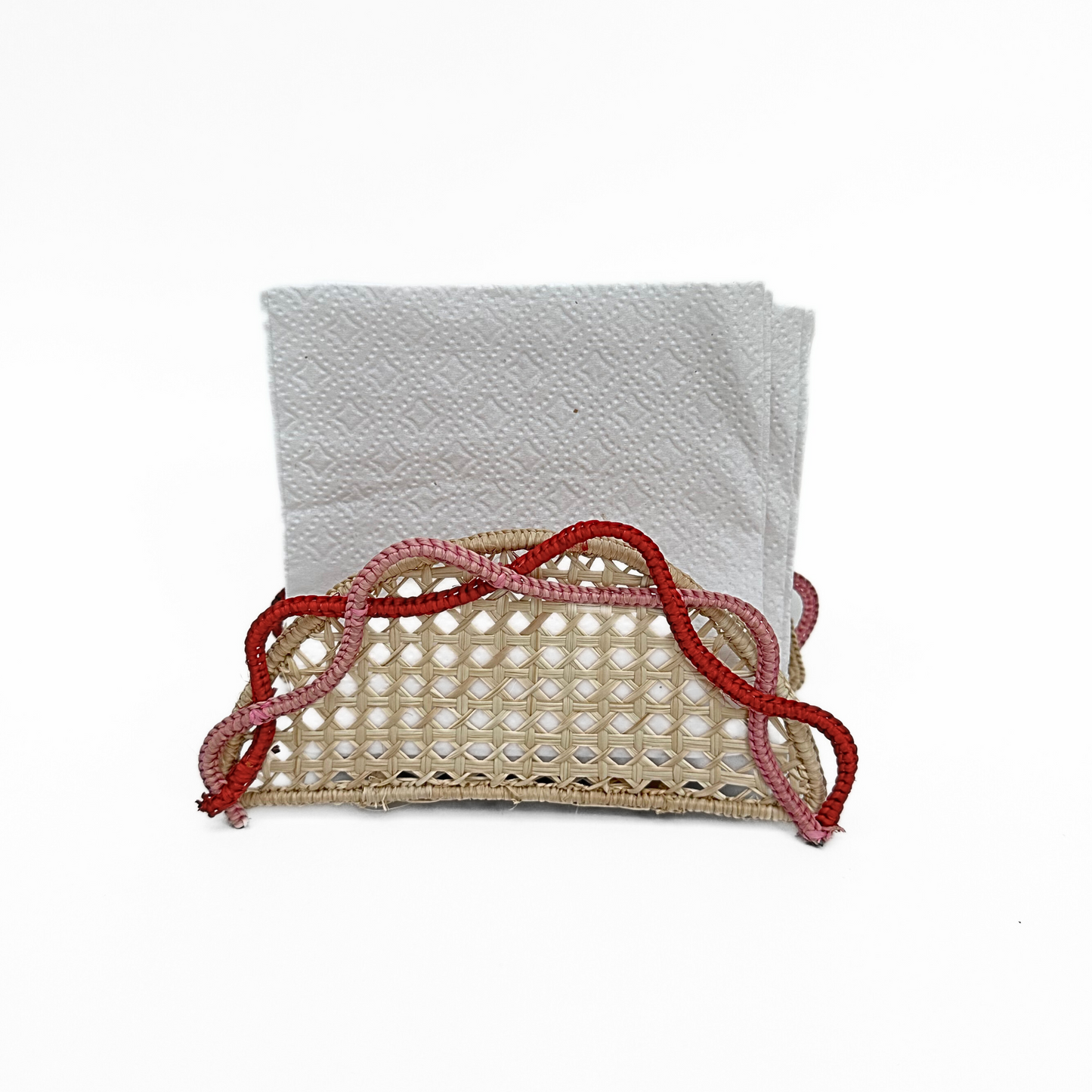 Jolly Red Iraca Napkin Holder