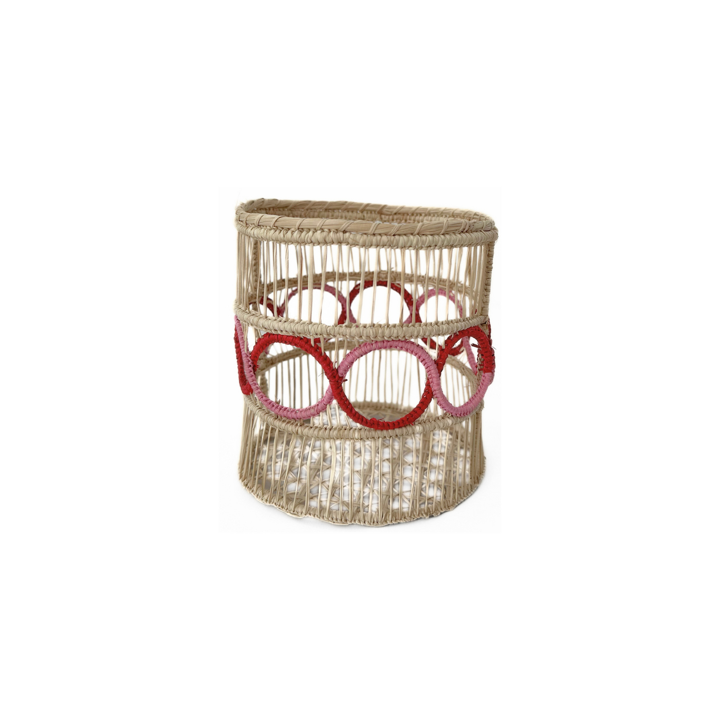 Jolly Red Iraca Woven Glass Vase