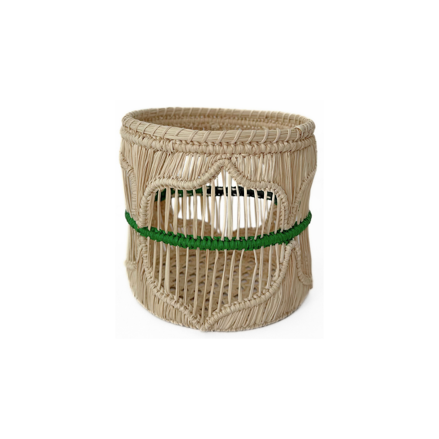 Festive Iraca Woven Glass Vase