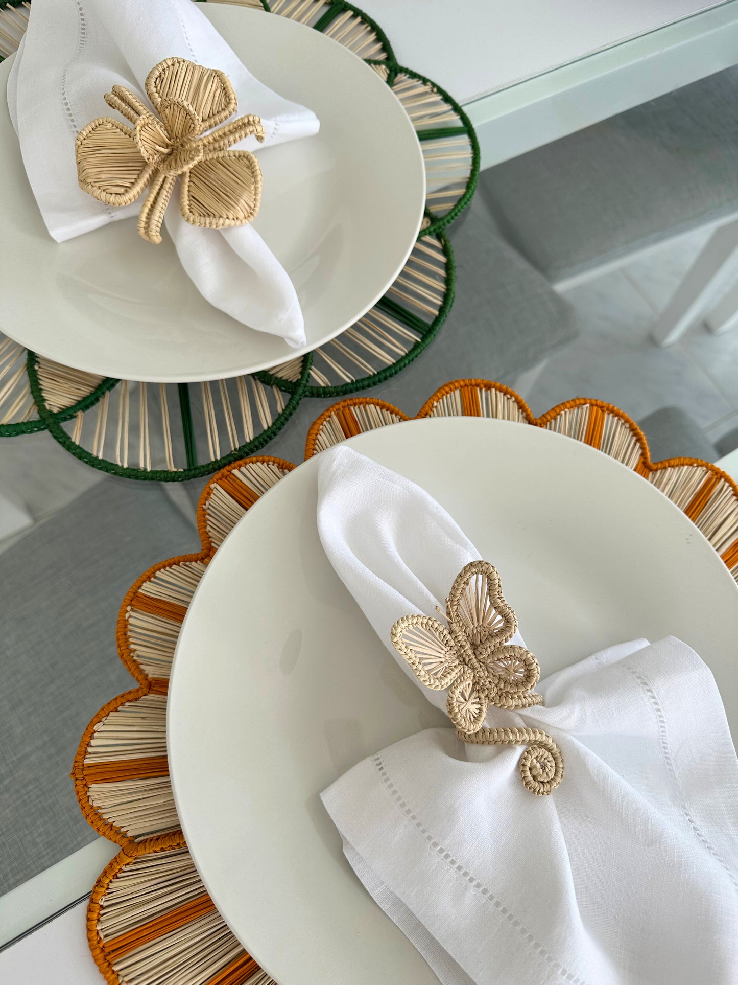 Big Orchid Iraca Napkin Ring (Set of 6 or 8)