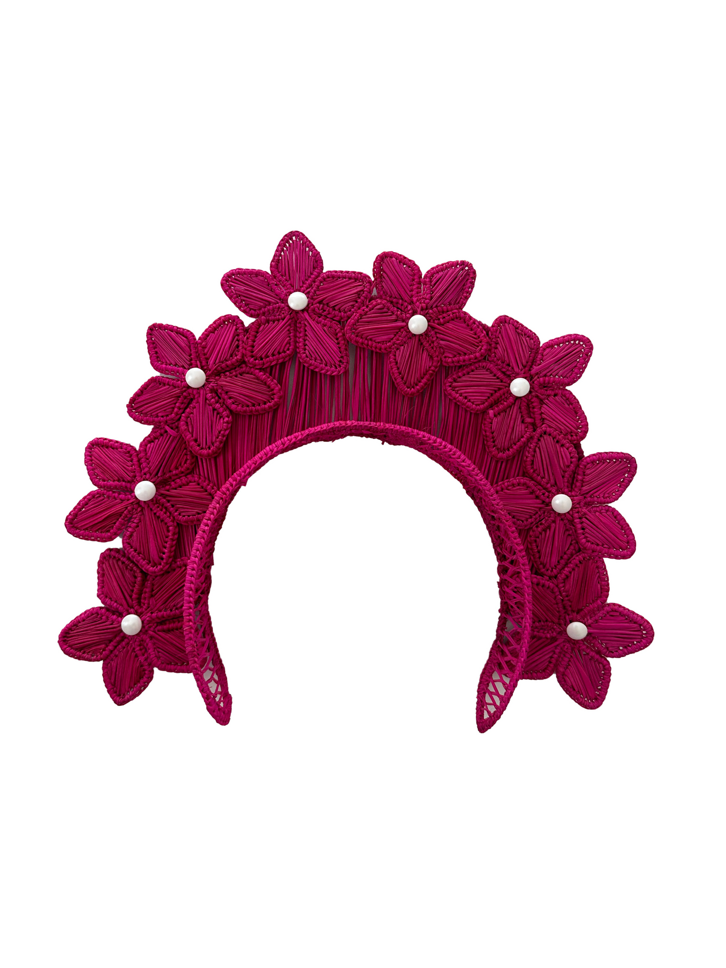Colored Flower Iraca Headpiece