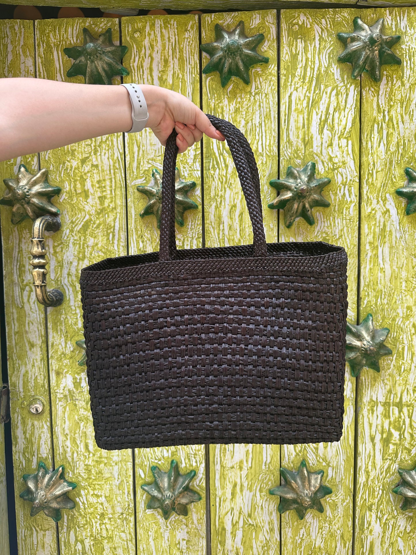 Black Iraca Palm Basket Bag