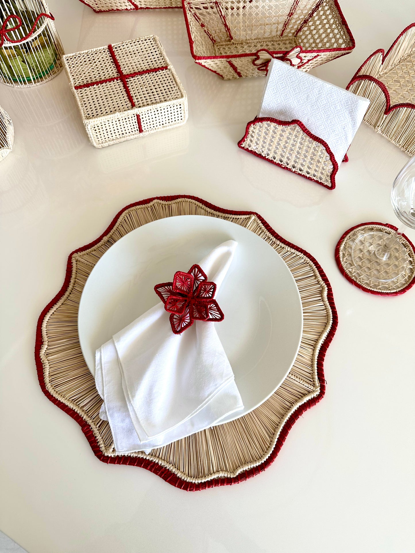Festive Iraca Napkin Holder