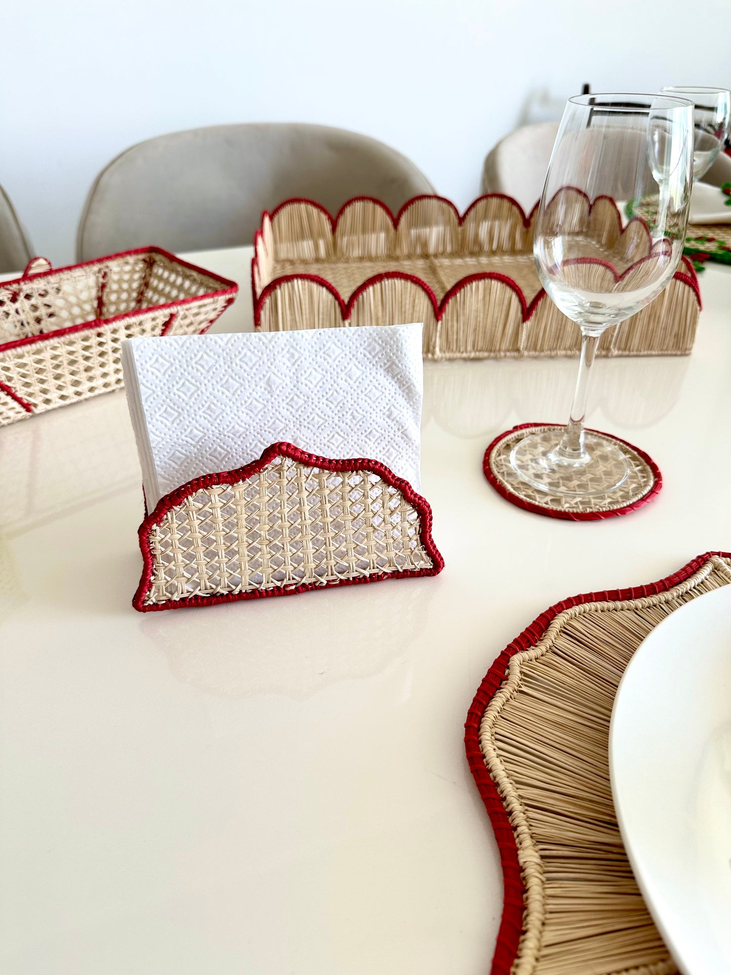 Festive Iraca Napkin Holder