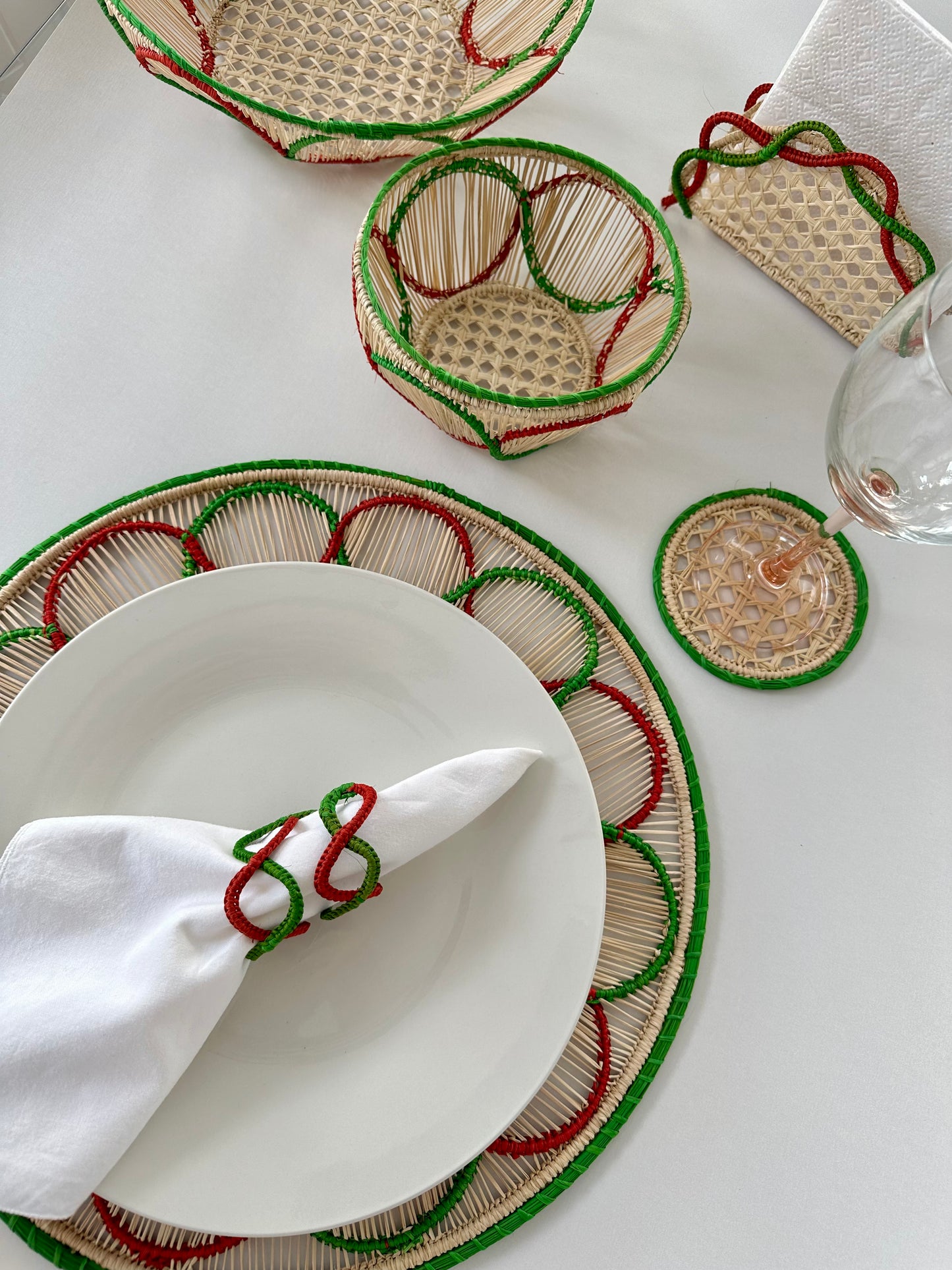 Green Iraca Coaster (Set of 4, 6 & 8)