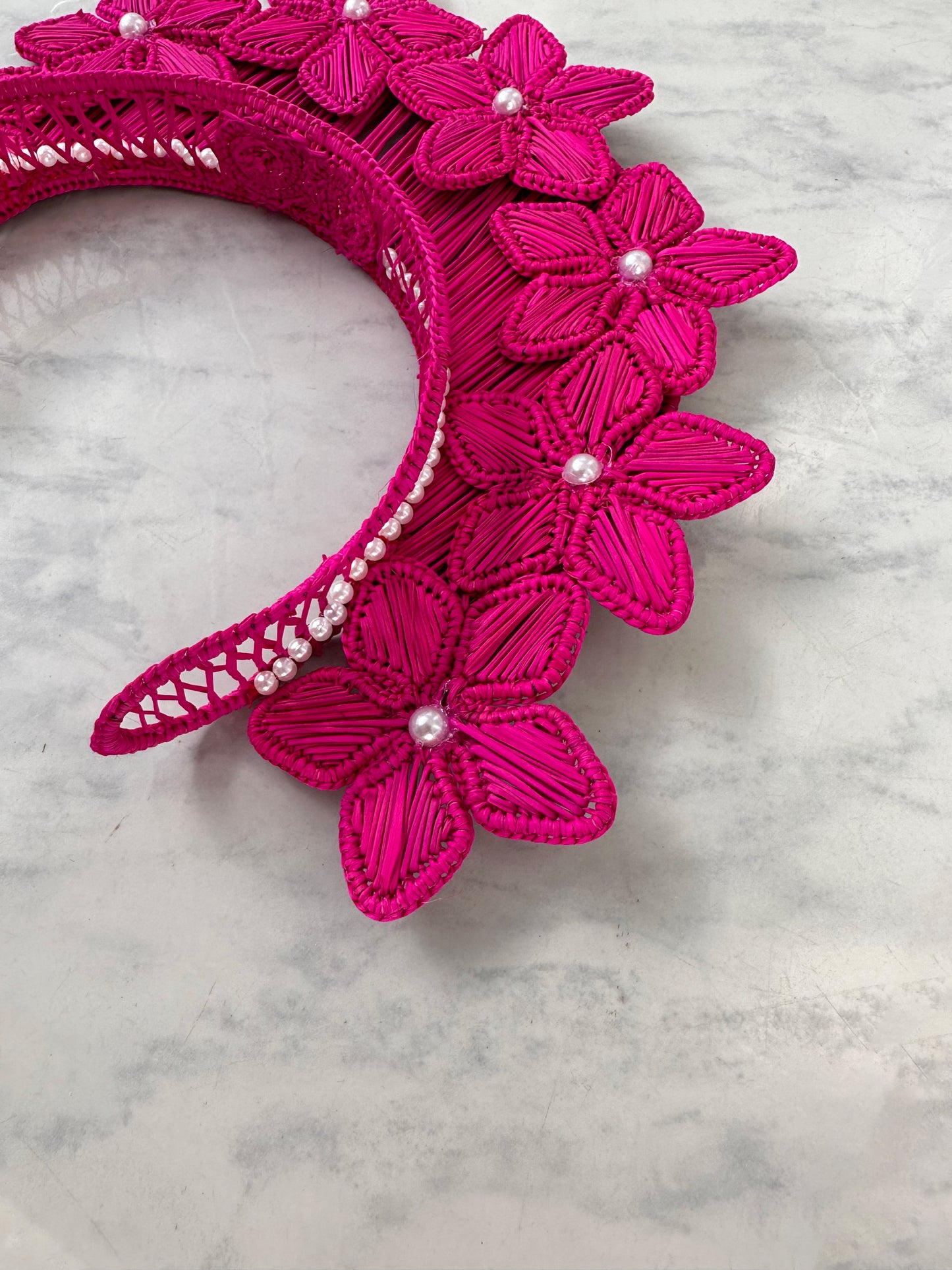 Colored Flower Iraca Headpiece