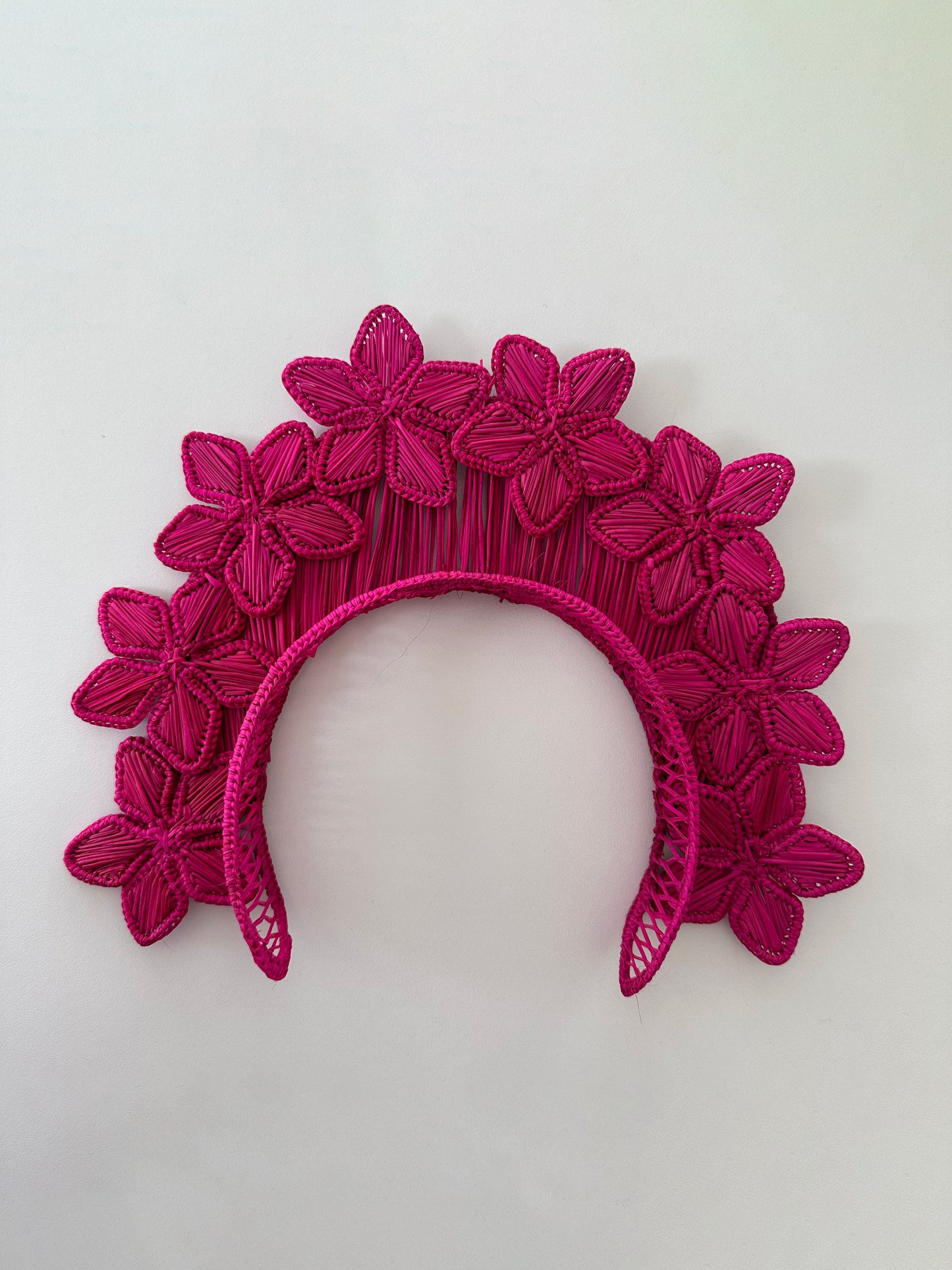 Colored Flower Iraca Headpiece