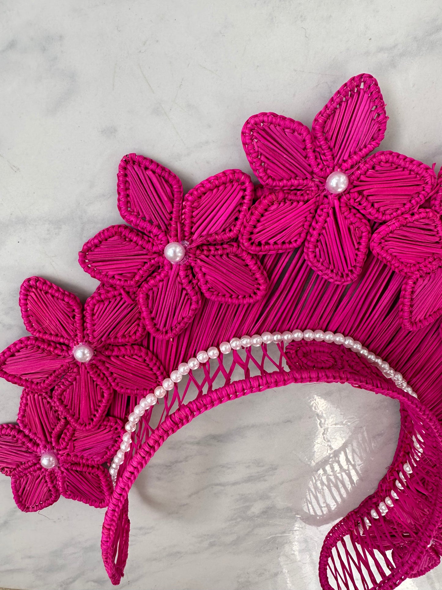 Colored Flower Iraca Headpiece