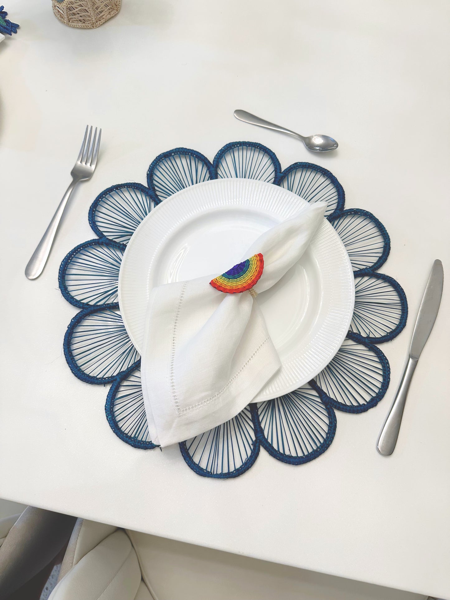 Rainbow Iraca Napkin Ring (Set of 6 or 8)