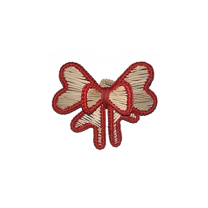 Red Bow Iraca Napkin Ring (Set of 6 & 8)