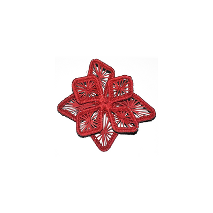 Red Flower Iraca Napkin Ring (Set of 6 & 8)