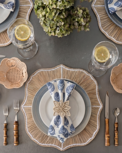 White Festive Iraca Placemat