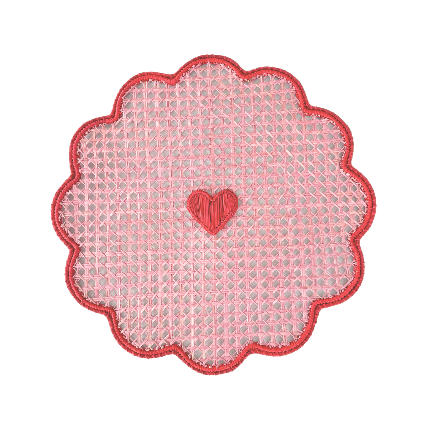 Scalloped Heart Iraca Placemat