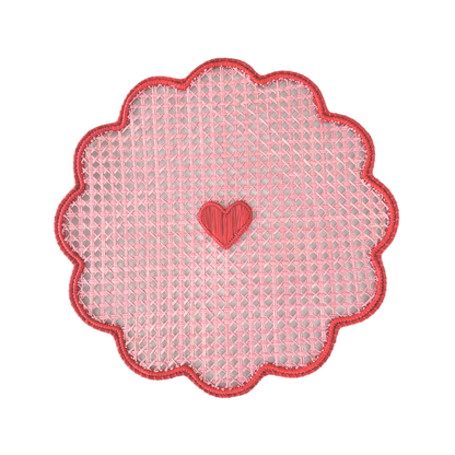 Scalloped Heart Iraca Placemat