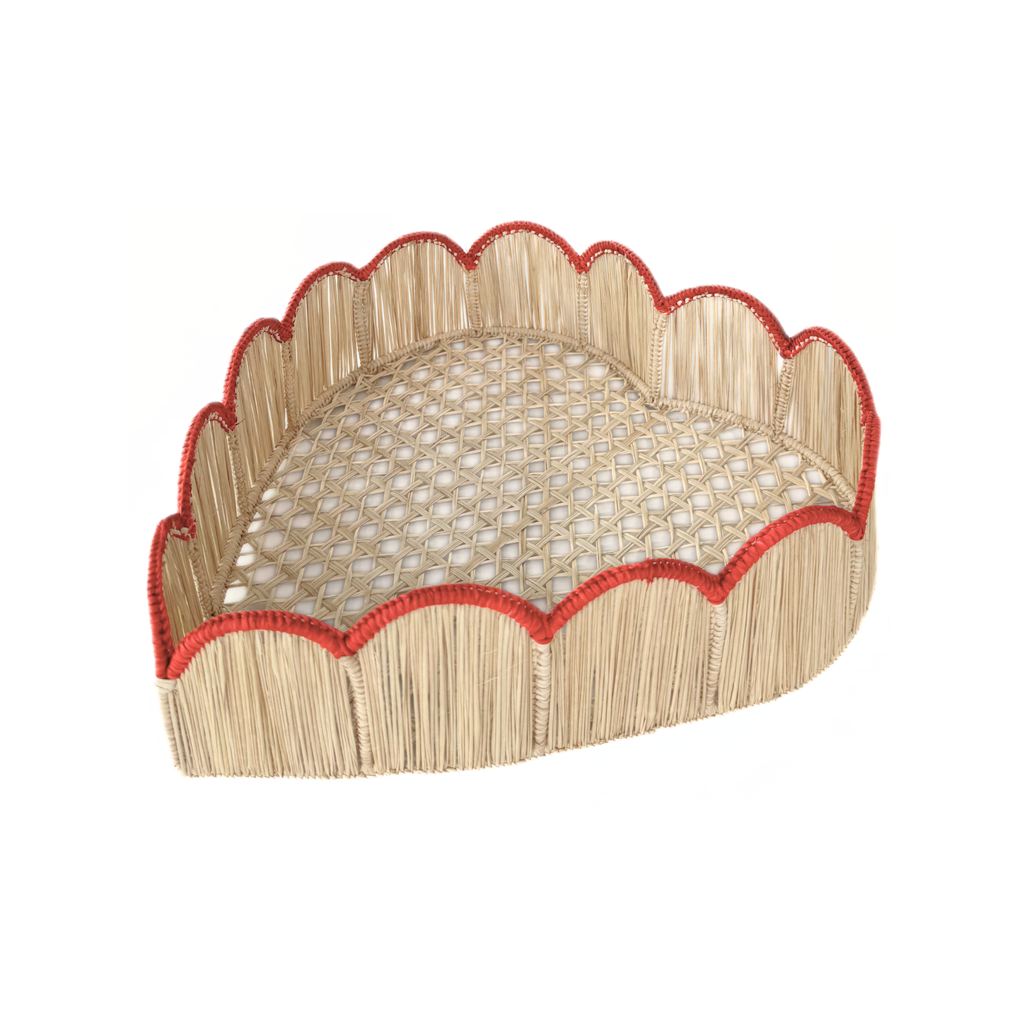 Scalloped Heart Iraca Tray