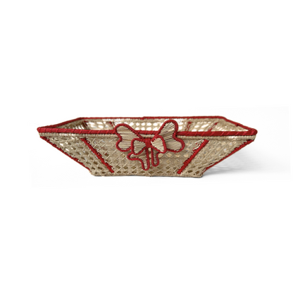Red Iraca Bow Tray
