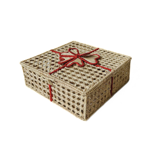 Red Iraca Bow Box