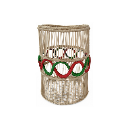 Jolly Green Iraca Woven Glass Vase