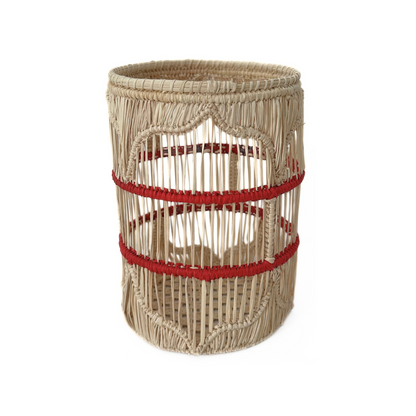 Festive Iraca Woven Glass Vase