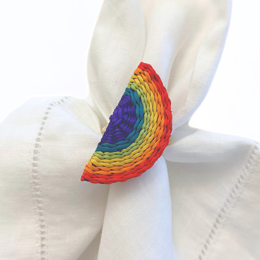 Rainbow Iraca Napkin Ring (Set of 6 or 8)
