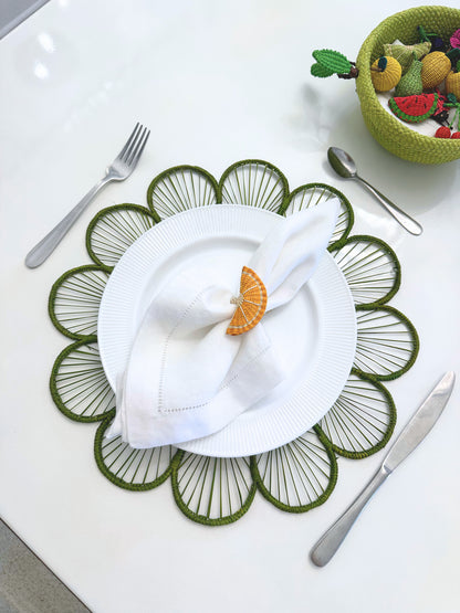 Lemonade Iraca Napkin Ring (Set of 6 or 8)