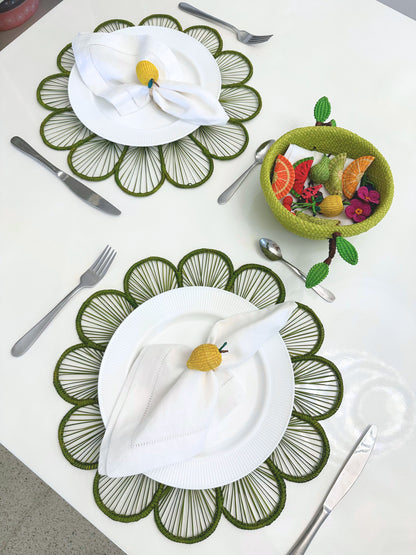 Lemon Iraca Napkin Ring (Set of 6 or 8)