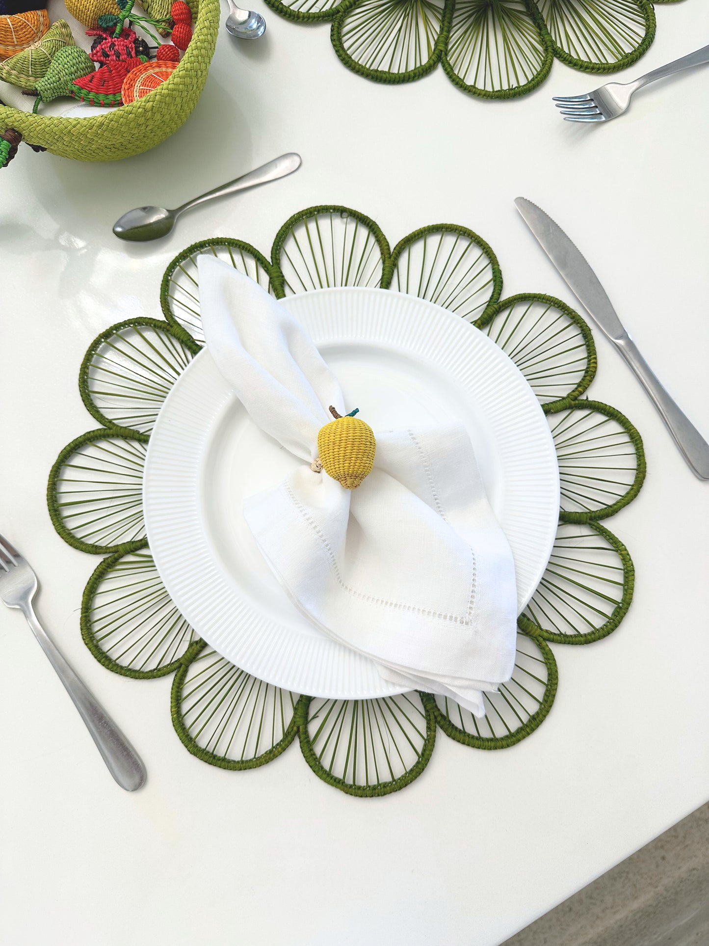 Lemon Iraca Napkin Ring (Set of 6 or 8)