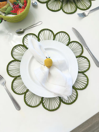 Lemon Iraca Napkin Ring (Set of 6 or 8)