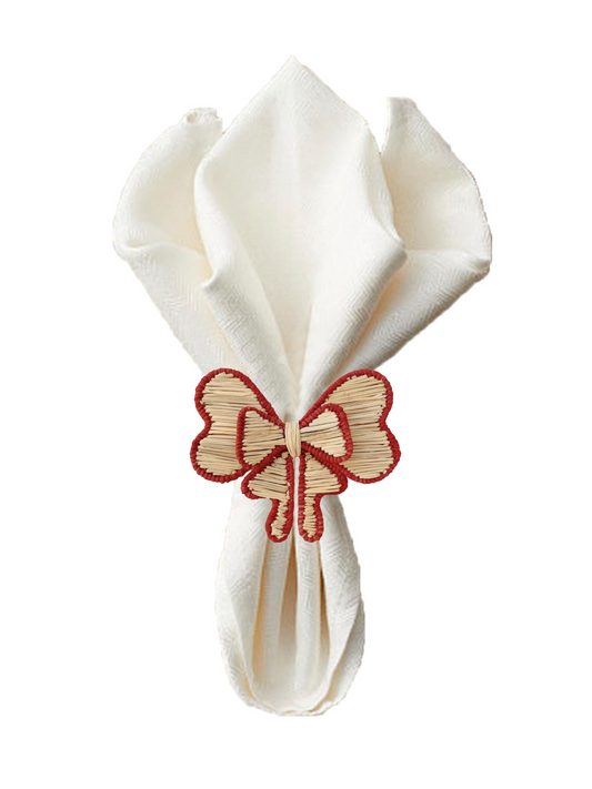 Bow Iraca Napkin Ring (Set of 4, 6 or 8)