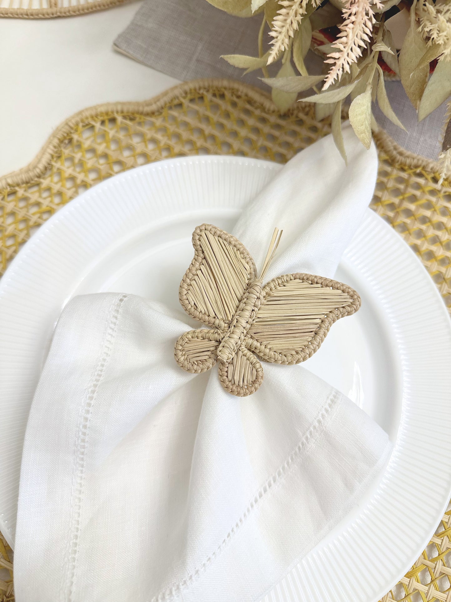 Butterfly Iraca Napkin Ring (Set of 6 or 8)