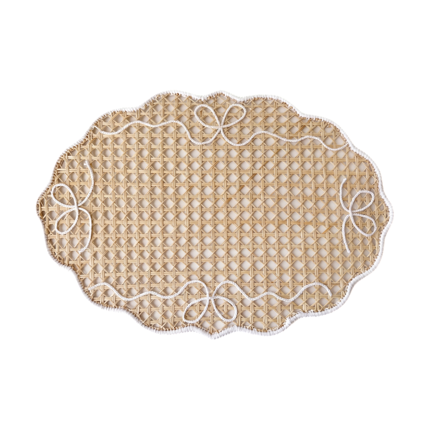 White Bow Iraca Placemat