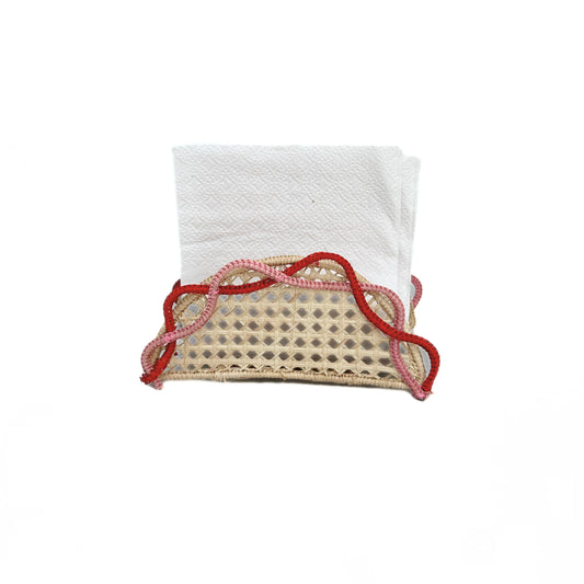 Scalloped Iraca Napkin Holder