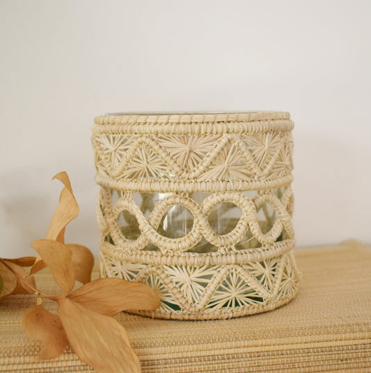 Rattan Woven Glass Vase