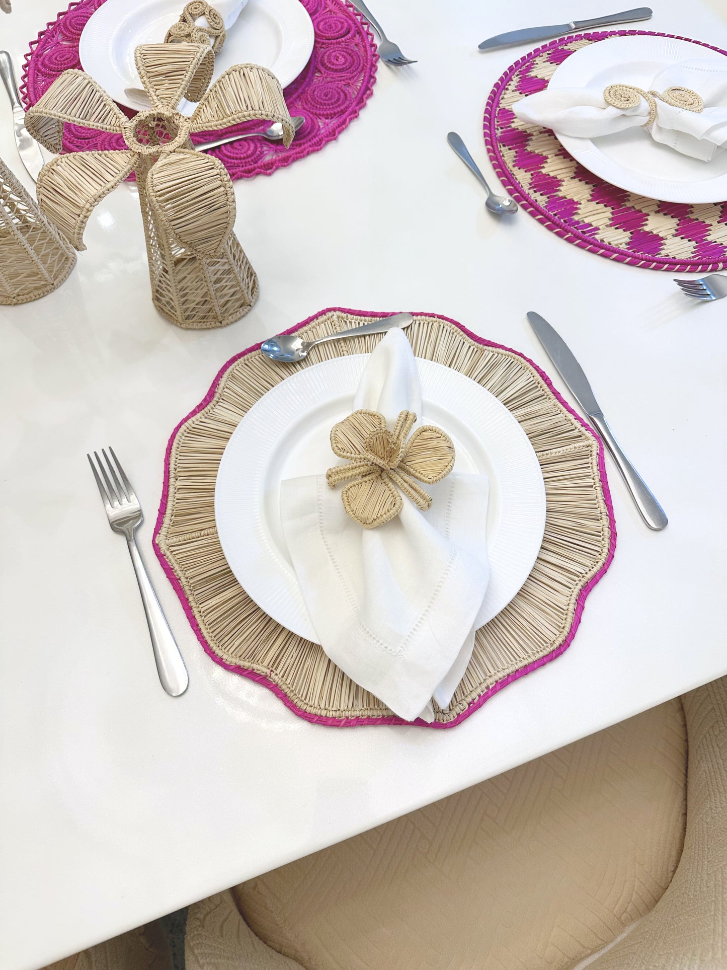Big Orchid Iraca Napkin Ring (Set of 6 or 8)