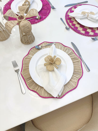 Big Orchid Iraca Napkin Ring (Set of 6 or 8)