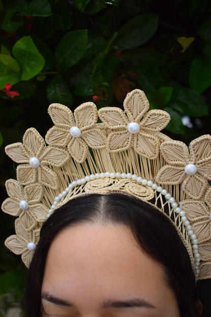 Flower Iraca Headpiece