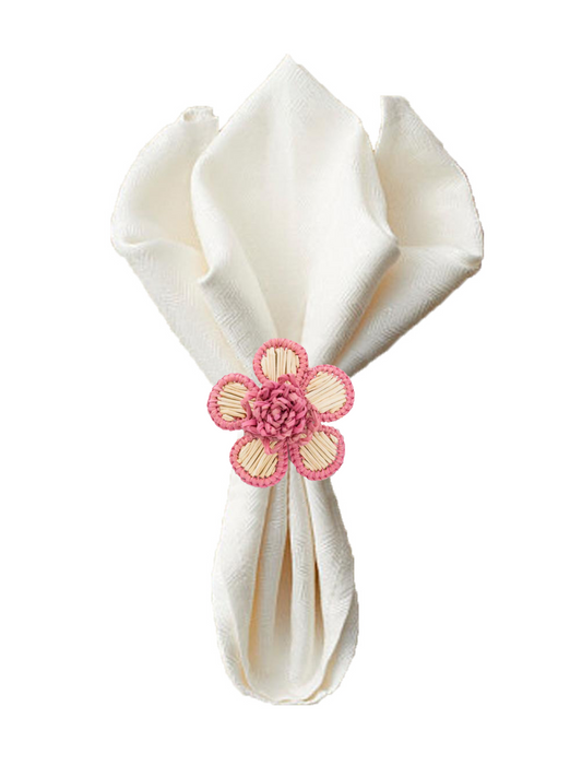 Flower Iraca Napkin Ring (Set of 4, 6 or 8)