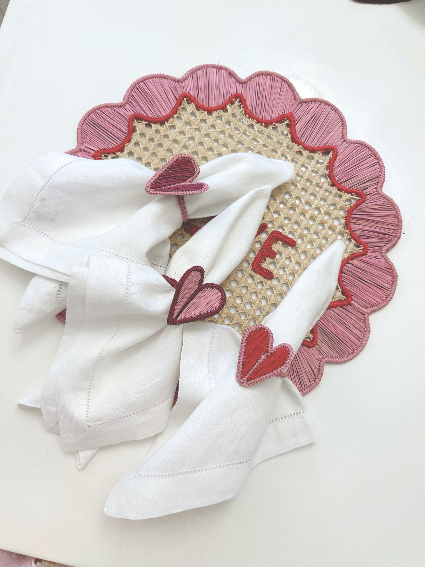 Frame Heart Iraca Napkin Ring (Set of 6 or 8)