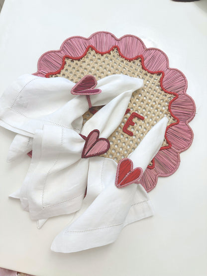 Frame Heart Iraca Napkin Ring (Set of 6 or 8)