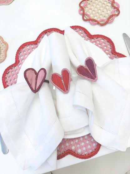 Frame Heart Iraca Napkin Ring (Set of 6 or 8)