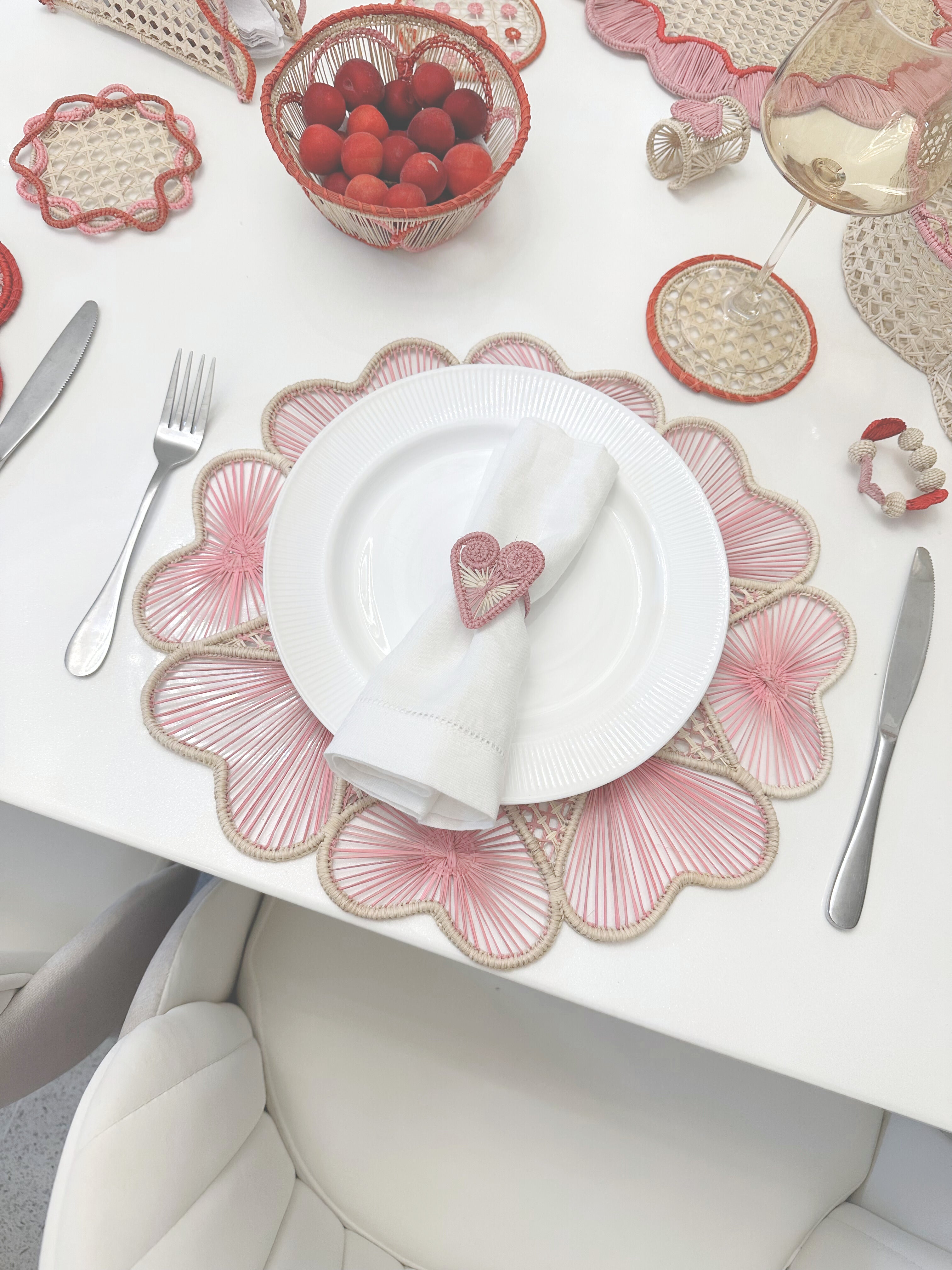 ArtettStore Hearts II Iraca Placemat - Thumbnail 2