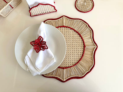 Festive Red Iraca Placemat