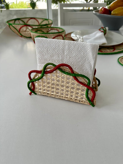 Jolly Green Iraca Napkin Holder