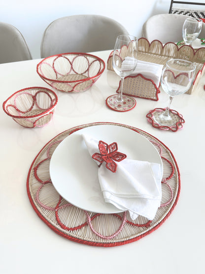 Jolly Red Iraca Tray