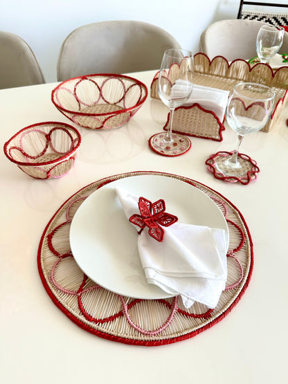 Jolly Red Iraca Placemat