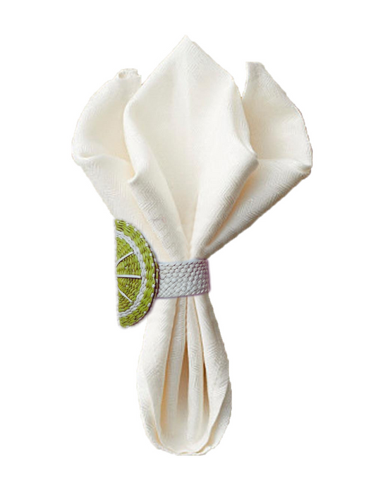 Lime Iraca Napkin Ring (Set of 4, 6 or 8)