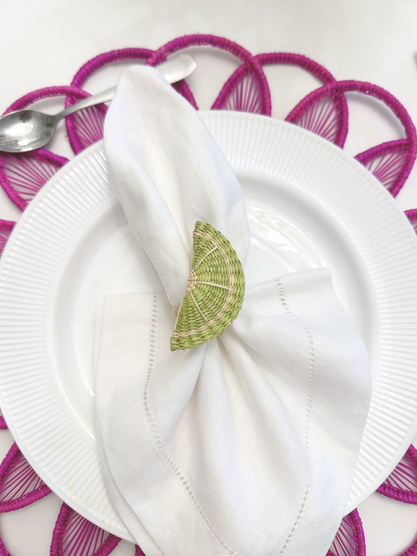 Lime Iraca Napkin Ring (Set of 6 or 8)