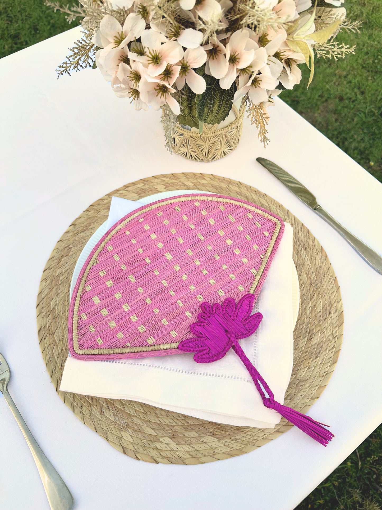 Lotus Iraca Hand Fan