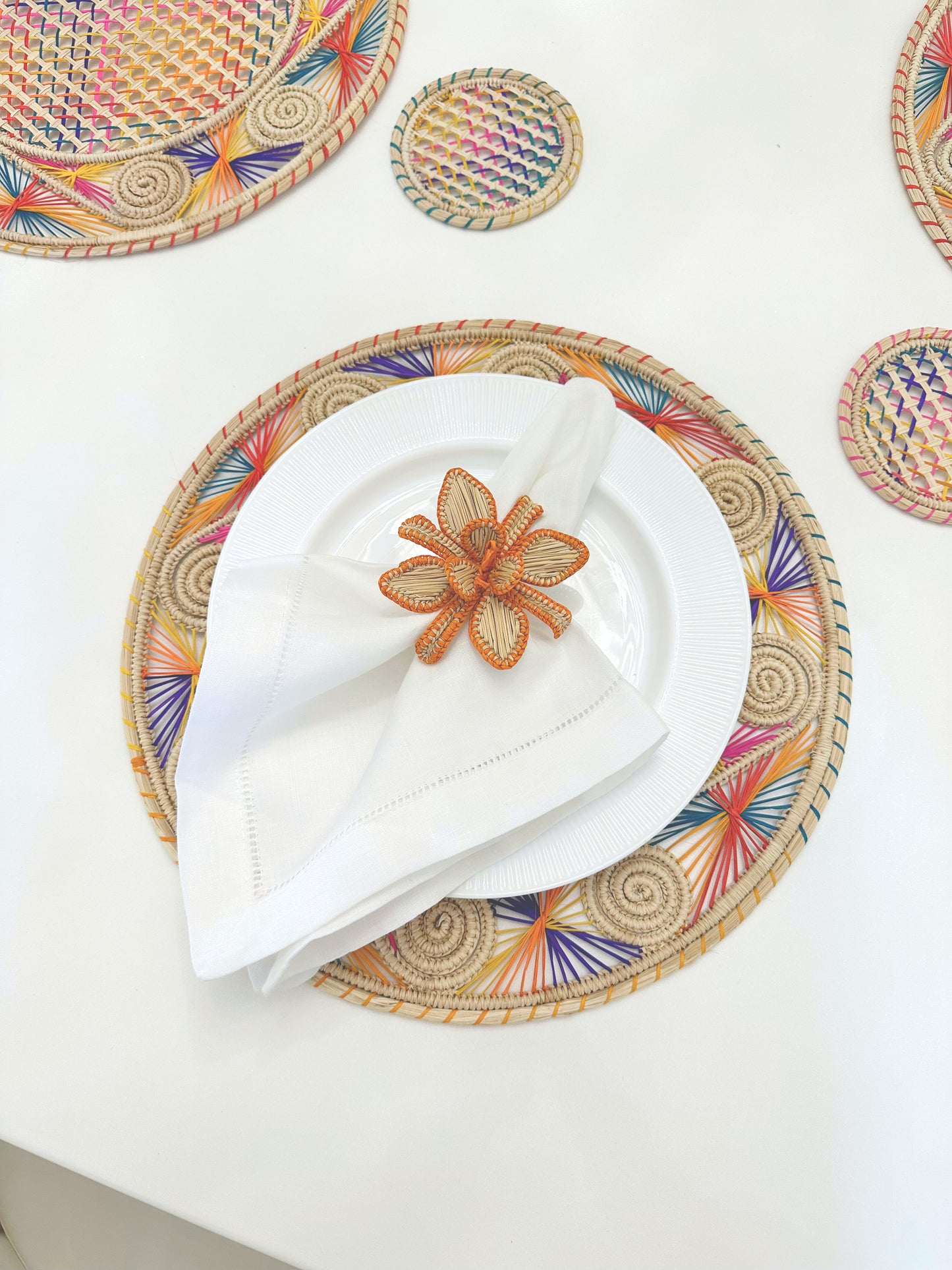 New Orchid Iraca Napkin Ring (Set of 6 or 8)