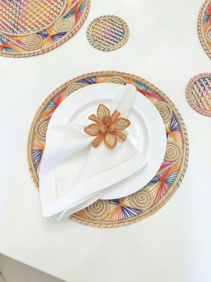 New Orchid Iraca Napkin Ring (Set of 6 or 8)